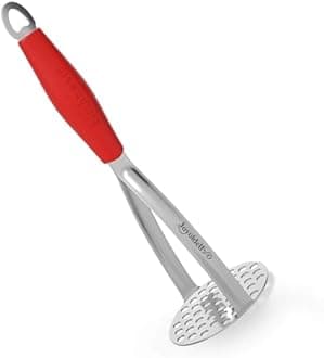 Joyoldelf Heavy Duty Stainless Steel Potato Masher, Professional Integrated Masher Kitchen Tool & Food Masher/Potato Smasher with Silicone Handle, Perfect for Bean, Vegetable, Fruits, Avocado, Meat
