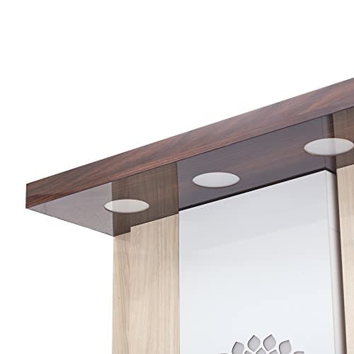 Devyom 木製テンプル ホワイト LEDライト 家庭やオフィス用 | 家庭の寺院 | Puja Mandir|壁掛け&テーブルトップ ホームマンディール(16X10X8)