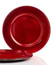 Set of 4 Red Chargers Plates
