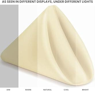 Utopia Home [24 Pack, Ivory] Cloth Napkins 17x17 Inches, 100% Polyester Hemmed Edges, Washable and Reusable Ideal for Parties, Weddings and Dinners