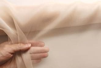 100cm*114cm Fashion Silk Fabric Gauze Wedding Dress Evening Gown Veil Tulle Mulberry Silk Organza Fabric Lining Material Tecido (Cream Coffee)