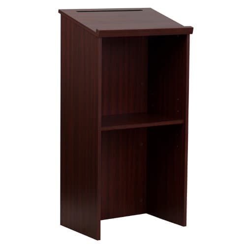 Mahogany Laminate Stand Up Lecterns Podiums with Adjustable Shelf