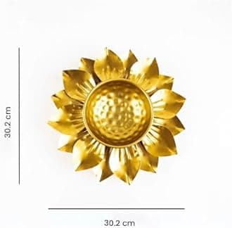 DecorTwist® Decorative Urli Bowl 2.3 Inch| Pack of 1 Metal Lotus Flower Handcrafted Bowl for Floating Flowers and Tea Light Candles Home Office Wedding Diwali Decoration Items (Gold)