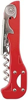 Boomerang Two-Step Corkscrew Wine Opener with Built-In Foil Cutter and Bottle Opener - Red