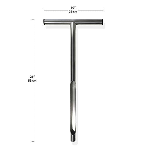 Topnix - Soil Sampler Probe 21" for Garden, Lawn and Golf Courses Care Maintenance - Stainless Steel with T-Style Handle Soil Test Tool - Complete with 2 PVC Clear Tubes for Soil Samples