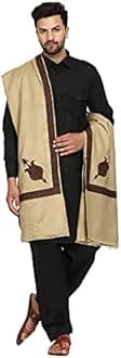 SWI WITH LABEL Men's Kashmiri Embroidered Wool Shawl