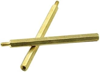 M3 x 60mm + 6mm Male Female Thread Brass Hex Standoff Spacer Screws PCB Pillar - (20 Pcs)