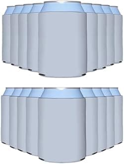 PartyPrints 1000 Pack Frost Blank Can Cooler Sleeves, Customizable Bulk Can Coolers, Extra-Thick Collapsible Drink Insulator Sleeve, Beer Can Coolers for Party Beverages