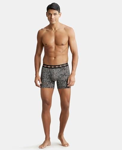 Jockey NY03 Men's Super Combed Cotton Elastane Stretch Printed Boxer Brief with Ultrasoft Waistband (Prints May Vary)