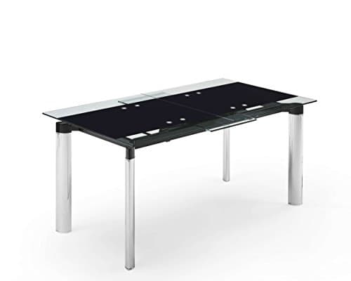Creative Furniture Chemistry Extendable Dining Table, Black/Stripe