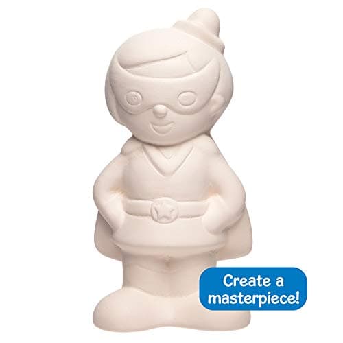 Baker Ross AT896 Star Heroes Ceramic Coin Banks - Pack of 2, For Kids Arts and Crafts Projects,2.9 x 5.9 inches