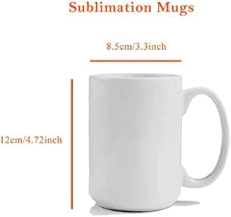 TANGLONG Sublimation Mugs 15 oz - White Ceramic Coffee Mugs, Bulk Set of 12 for Soup, Tea, Milk, Latte, Hot Cocoa