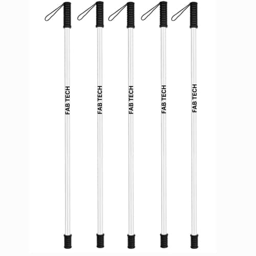 FAB TECH Polycarbonate Safety Stick (Pack of 5) High Impact Resistance, Durable, Light Weight, Scratch Proof, Anti Slip Bottom Security Stick/Walking Cane