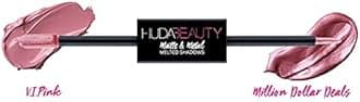 HUDA BEAUTY Matte & Metal Melted Double Ended Liquid Eyeshadows V.I Pink & Million Dollar Deals (dusty mauve)