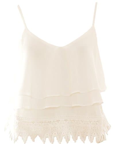 Glamorous Women's Crop Embroidered Hem Top