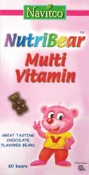 Navitco. NutriBear Multi Vitamin w/ Iron Chocolate Flavored Dairy Cholov Yisroel - 60 Bears