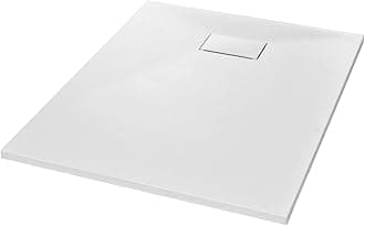 Shower Base Pan with Center Drain Shower Tray SMC White Rectangular vidaXL