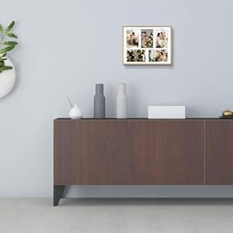 Golden State Art, 4x6 Aluminum Collage Frame, Displays 6x4 Pictures With 5 Openings Mat or One 11x14 Photo, Real Glass, Portrait/Landscape Wall Display, Gold, 6 Pack