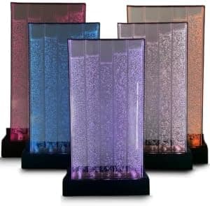 Indoor Bubble Fountain with Remote Control, Acrylic Bubble Wall Fountain, RGB Strips Light 16 Colors, Ideal for Home & Office Decor 60.96 cm x 1.4 cm x 182.88 cm