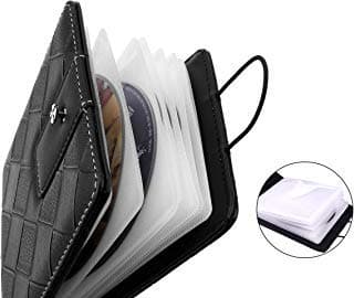 CD DVD Case, Premuim PU Leather CD/DVD Storage Wallet(28 Capacity)