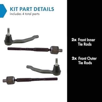 TRQ 4 Piece Inner & Outer Tie Rod Ends LH & RH Sides Compatible with Nissan Altima Maxima