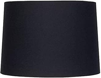 AMIR HANDICRAFTS Drum Lamp Shade, 12" Inches, ideal for small medium Tripod & floor Lamp stands Cotton Fabric (Black) Pack of 1