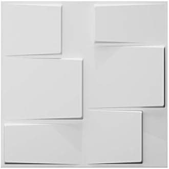 Art3d 19.7" x 19.7" (Pack Of 12) Wall Panel Square, White