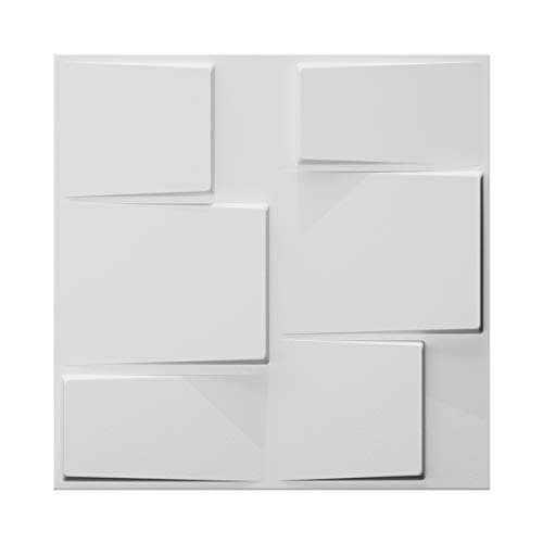 Art3d 19.7" x 19.7" (Pack Of 12) Wall Panel Square, White