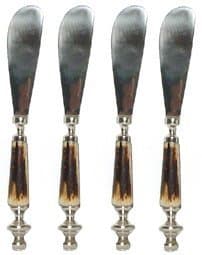 Traders and Company Pate Knife w/Dyed Bone Handle, Set of 4 - Antler