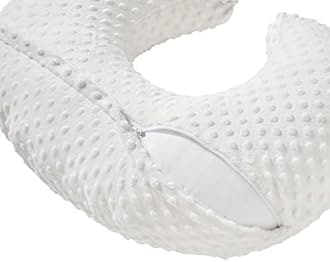 Nursing Pillow and Positioner, Breastfeeding, Bottle Feeding, Baby Sitting Support with Removable Ultra Soft Cover, Tummy Time Support for Baby Boys and Girls (White)