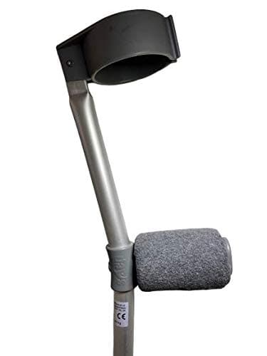 Comfy Crutch Handle Padded Covers (Pair) - Padded Foam Crutches Covers for Hand Pain Relief. Available in a Variety of Colours for Standard Adult Crutches (Dark Grey)