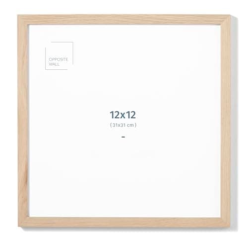 Opposite Wall - 12x12 in - Natural Solid Oak Wood Picture Frame - Lightweight, Versatile & Shatterproof - Wall Hanging Poster or Photo Frame - Wall Decor for Office, Gallery & Home