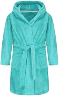 Boys Girls Bathrobe Soft Towel Hooded Robe Terry Cloth Cotton Bathrobe