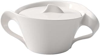 Villeroy & Boch New Wave Covered Sugar, 8.75 oz, White