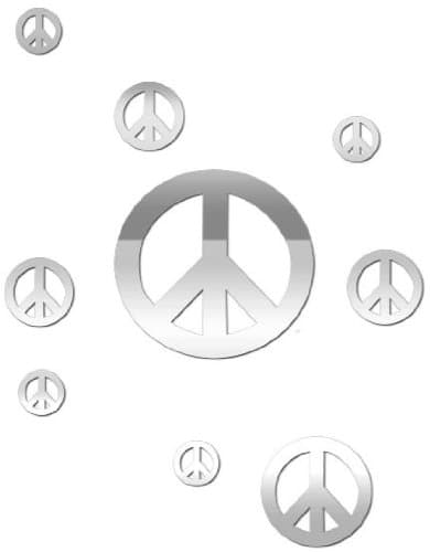 Lot 26 Studio Add-Heres Adhesive Reflections Wall Mirrored Stickers, Peace, 10.25 by 15-Inch