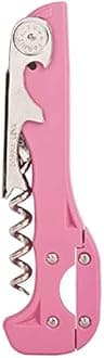 Boomerang Two-Step Corkscrew Wine Opener with Built-In Foil Cutter and Bottle Opener- Pink