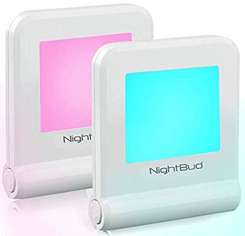 Plug in LED Night Light - Perfect Illumination NightLight Sensor 16 Colors & Carousal Mode - Comforting Night Lights for Kids or Adults - Eco-Friendly 30 Cents/Year - Best Slim Modern Light (2 Pack)