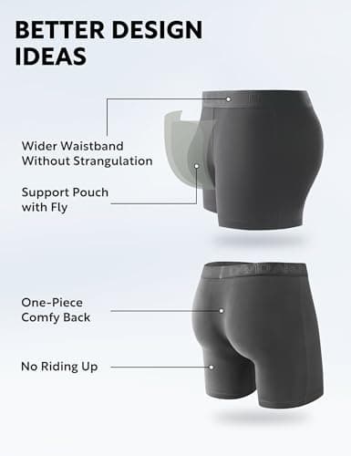 DAVID ARCHY Men's Breathable Boxer Briefs Bamboo Rayon Soft Underwear with Fly in 4 Pack