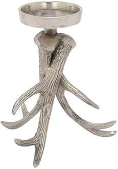 Traditional Silver Aluminum Metal Candle Holder