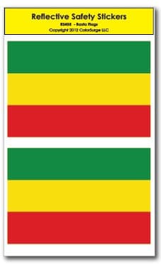 Colorsurge LLC CoolHubcaps Rasta Flag Reflective Decals