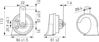 HELLA 011225831 Black 12V BX Trumpet Horn Kit(Universal Fit)