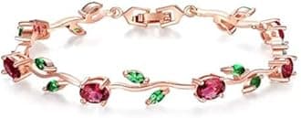 Shining Diva Fashion Multicolour Rose Gold Cubic Zirconia Stylish Bracelet for Women