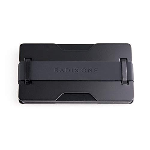 Radix One Black Steel - RFID Blocking Minimalist Front Pocket Ultra Thin Strong Wallet Money Clip