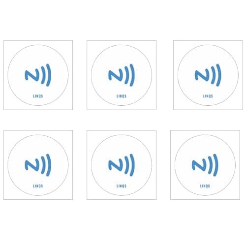 LINQS® - High Memory NXP NTAG216 RFID/NFC Tag Stickers (Pack of 6) | Waterproof | Compatible with All NFC Phones and Readers