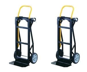 Harper Trucks Lightweight 400 lb Capacity Glass Filled Nylon Plastic Convertible Hand Truck and Dolly (2-(Pack))