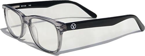 Computer Gaming/Reading/Work Glasses Anti-Blue Light Clear Lens - Reduces Eye Strain/Fatigue/Headaches – 100% UV Protection Transparent Grey Hand-made Frame with Flex Hinges by Yizmo