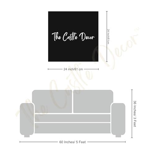 The Castle Decor Abstract Painting with Frame Big Size (24X24) Wall Art for Living Room, Bedroom, Drawing Room, Hotels-Wooden Framed-Digital Painting