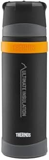 Thermos - Matt Black Ultimate Flask (500ml), Reusable Insulated Stainless Steel Thermal Coffee Cup for Hot or Cold Drinks, Vacuum Sealed Water Flask with a Leak-Proof Lid, 24hr Hot/24hr Cold
