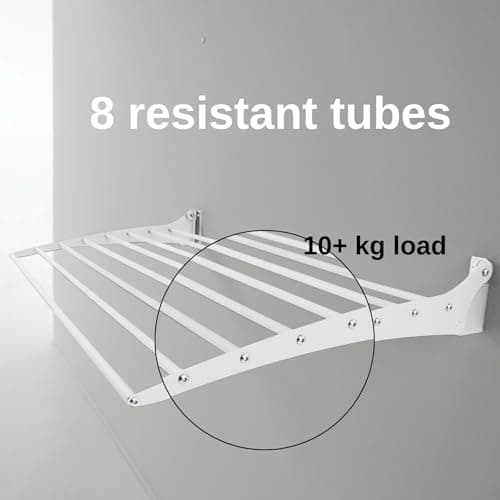 foxydry Fold, Wall Drying Rack, Vertical Drying Rack for Indoor and Outdoor Aluminium and Steel (White, 118 cm / 46.45 in)