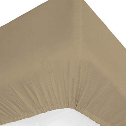 1 Piece Fitted Sheet (Bottom Sheet Only) Fits Upto 20" inches Deep Pocket 1000 Thread Count Egyptian Quality Cotton Solid Pattern (Queen, Taupe)